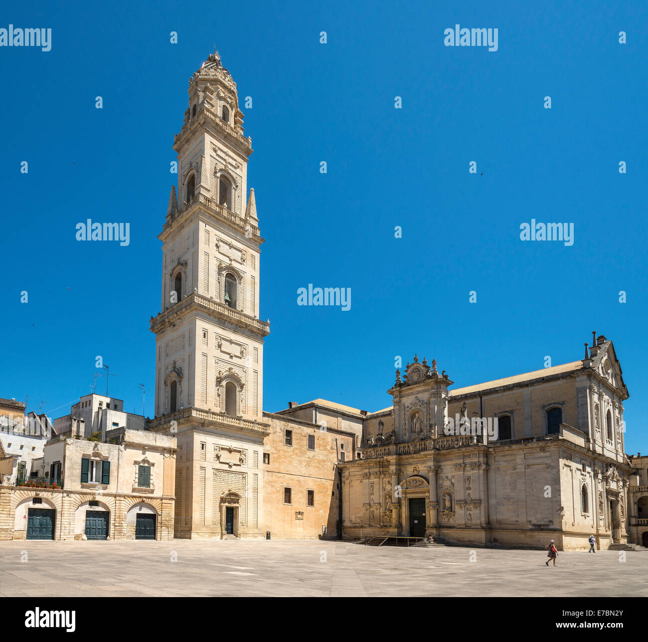 La Piazza del Duomo et la Cathédrale, Lecce, Pouilles, Italie Banque D'Images