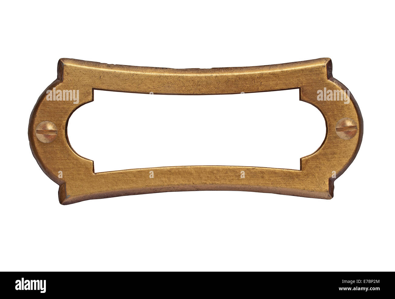 Nom sur la plaque de laiton vintage white, chemin de détourage, de l'espace pour votre texte Banque D'Images