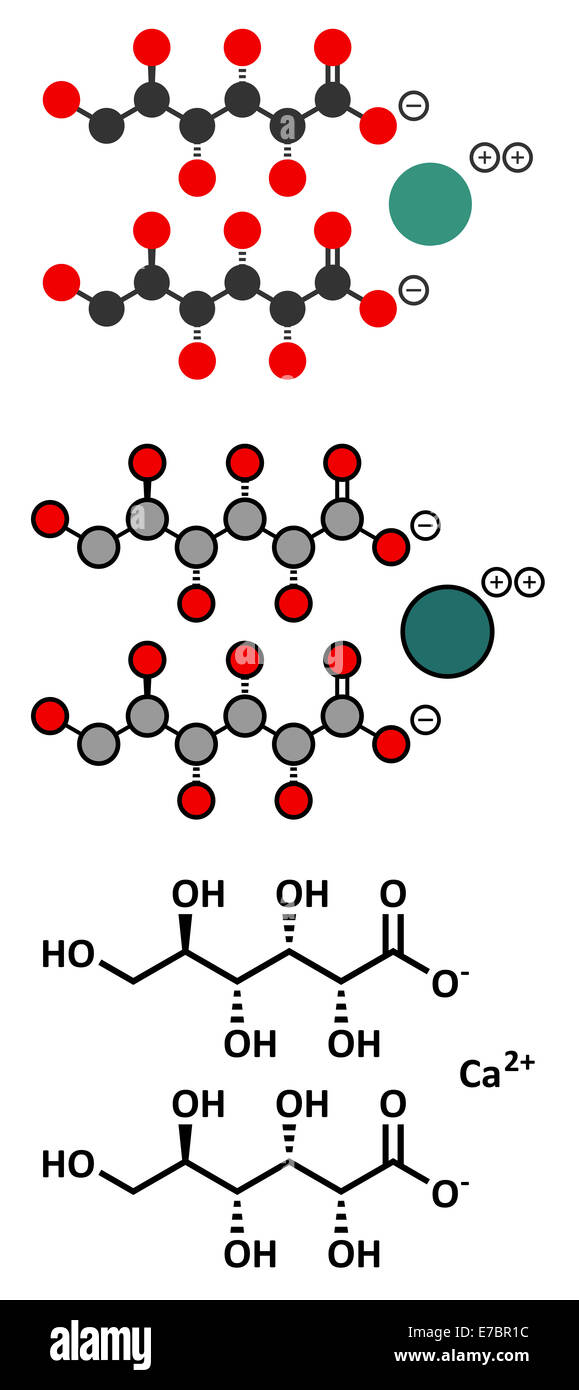 Médicament gluconate de calcium. Forme soluble de Ca, utilisé pour traiter le magnésium (USA), de l'hypocalcémie et l'acide fluorhydrique (HF) burns. Con Banque D'Images