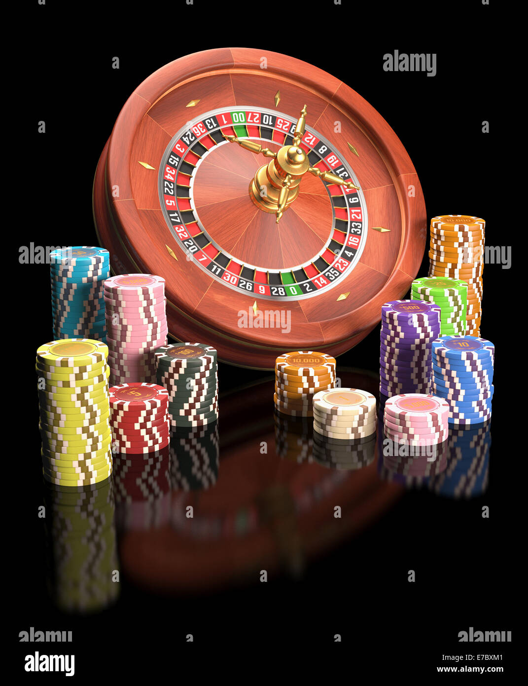 Concept de casino et jeux de hasard. Chemin de coupure sur les jetons. Banque D'Images