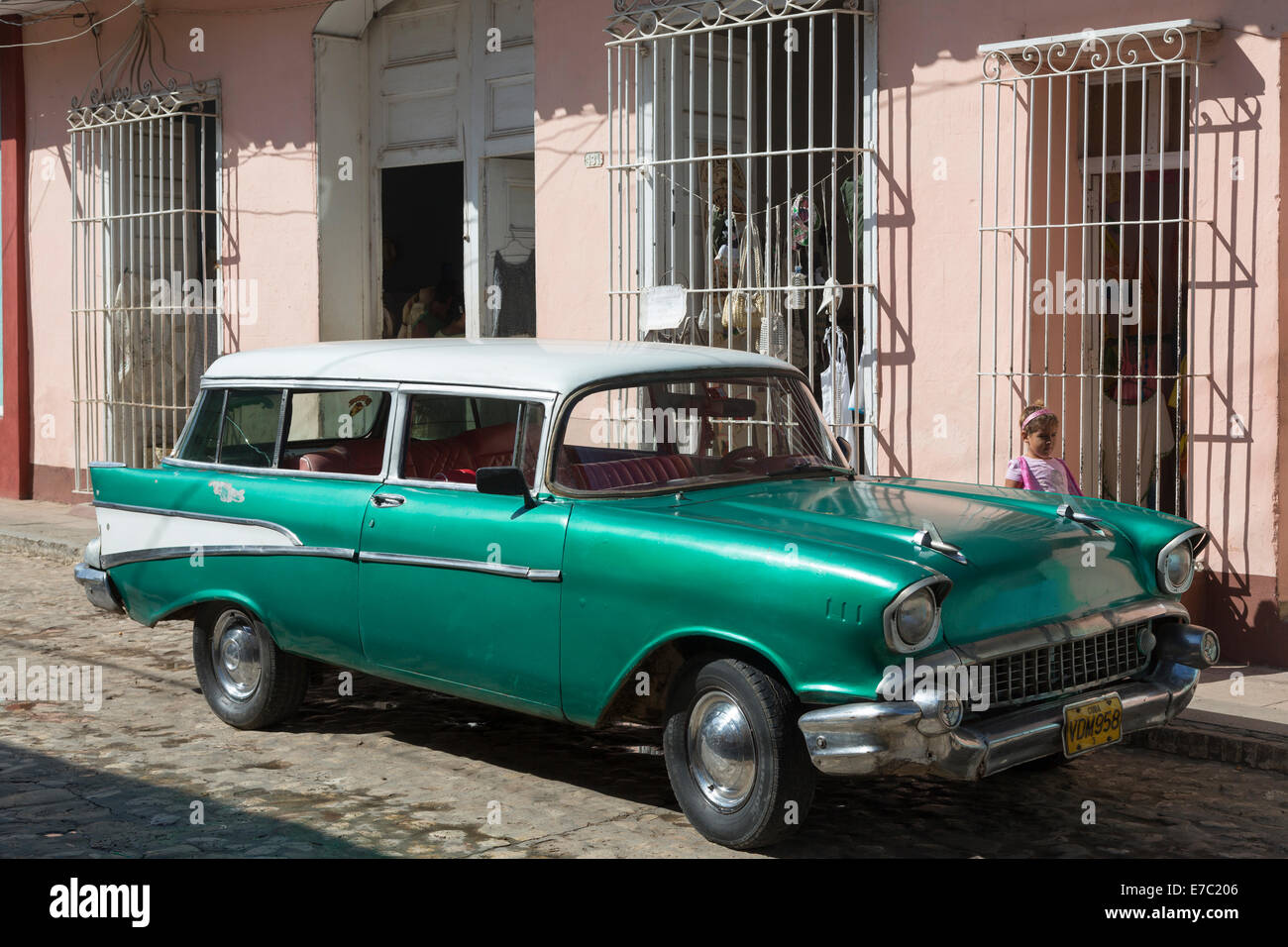 Vieille voiture des années 1950, La Havane, Cuba Banque D'Images