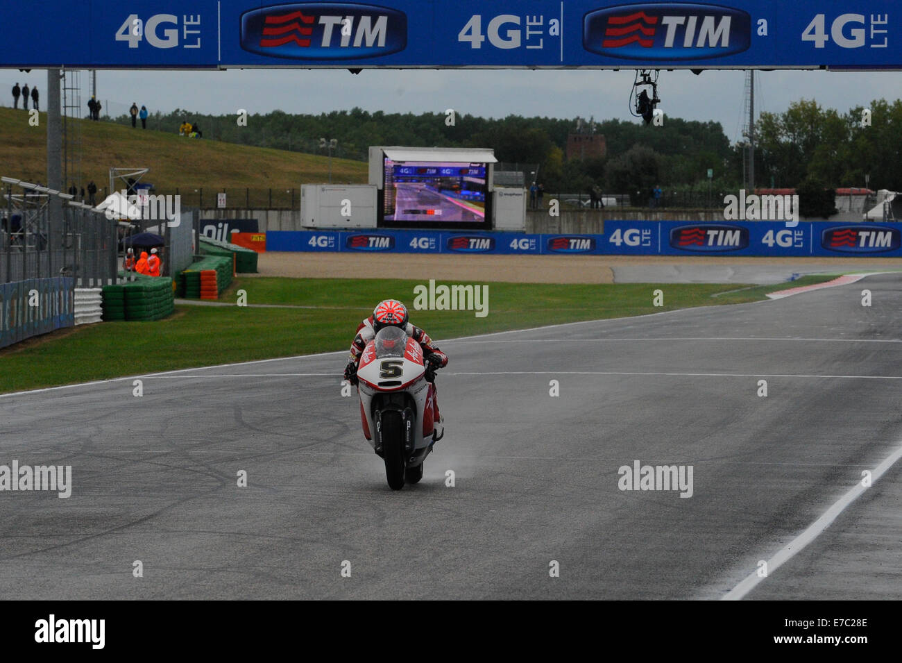 J12.09.2014. Misano, Saint-Marin. MotoGP 2 et 3. Grand Prix de Saint-Marin la pratique. Johann Zarco (AirAsia Caterham) au cours de séance d'essais libres Banque D'Images