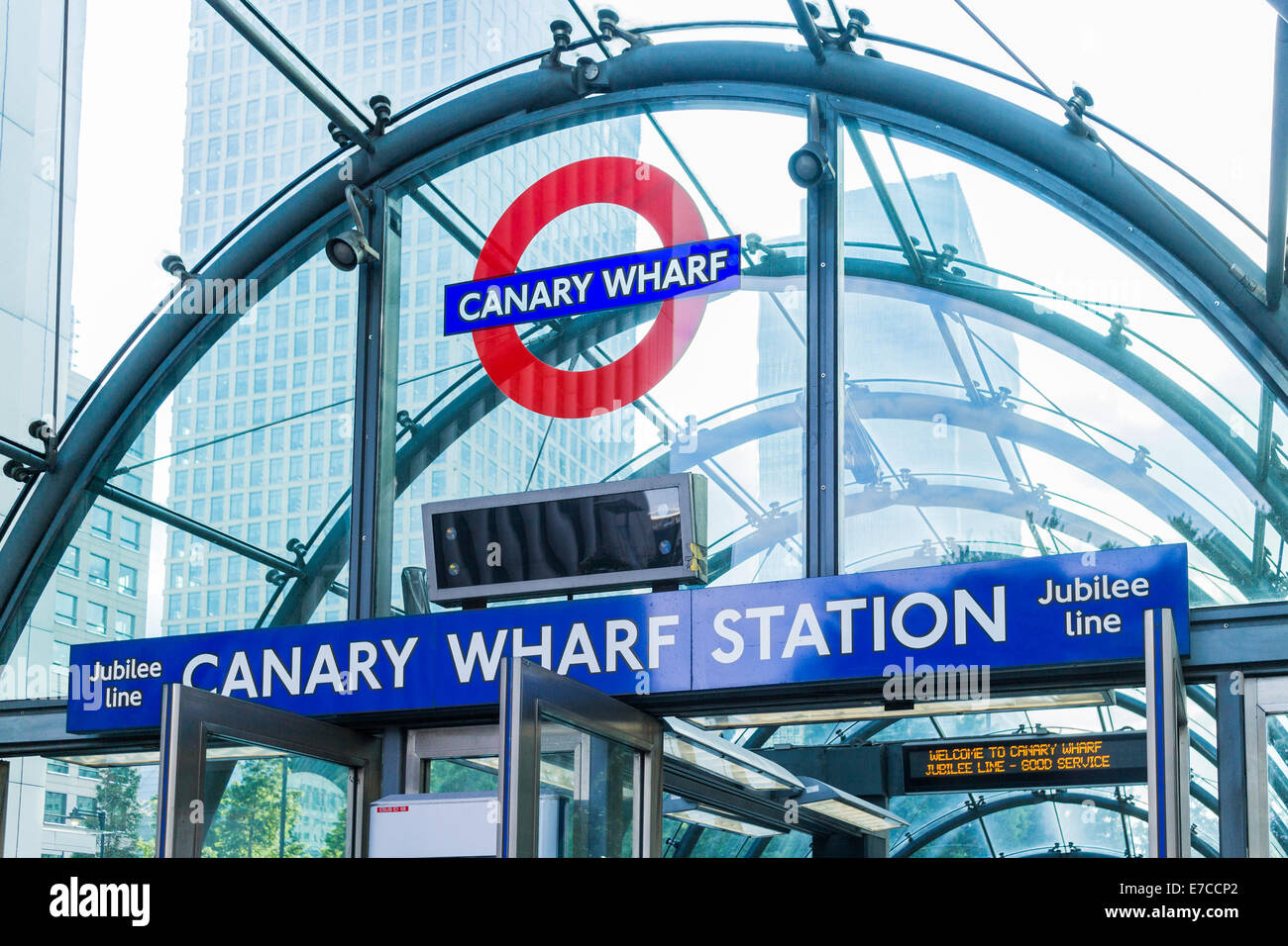 La station de métro Canary Wharf - London Banque D'Images