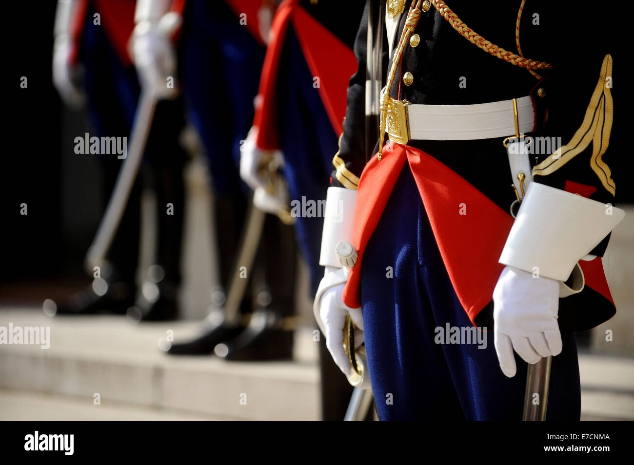 Détail de l'uniforme des gardes de cérémonie d'honneur Banque D'Images