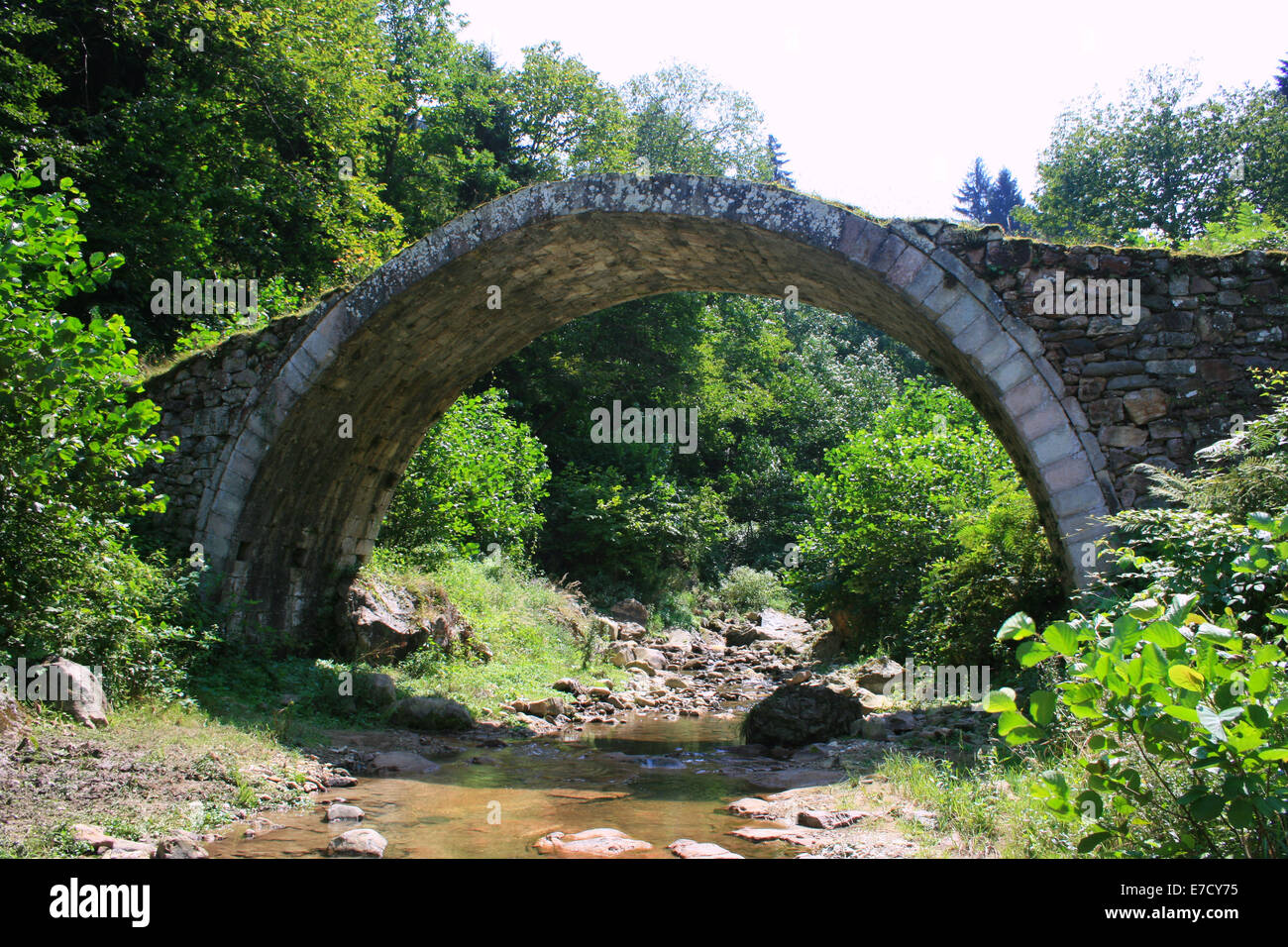 Old Stone Arch Bridge à Trabzon, Turquie Banque D'Images