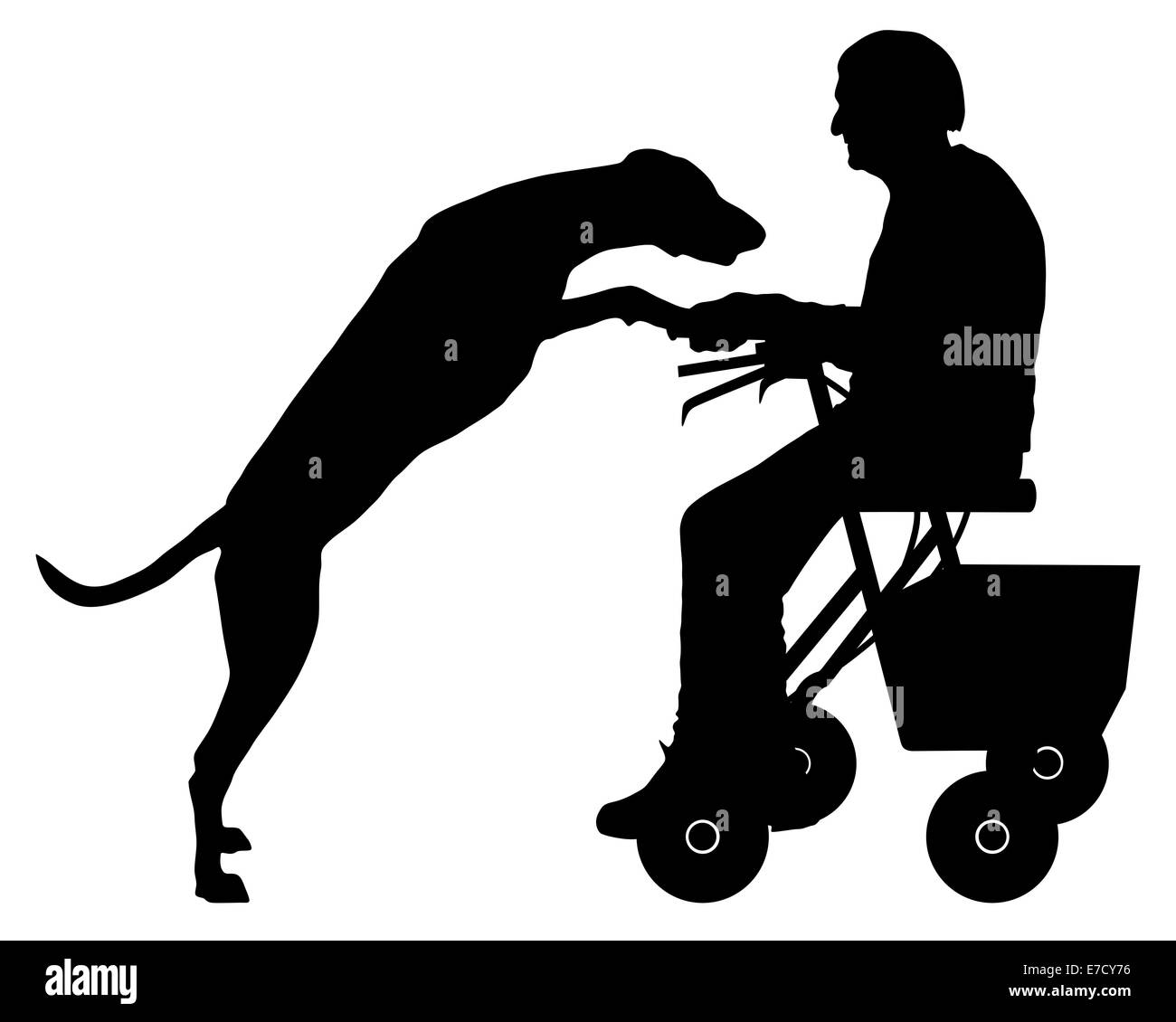 Vieille Femme avec chien Banque D'Images