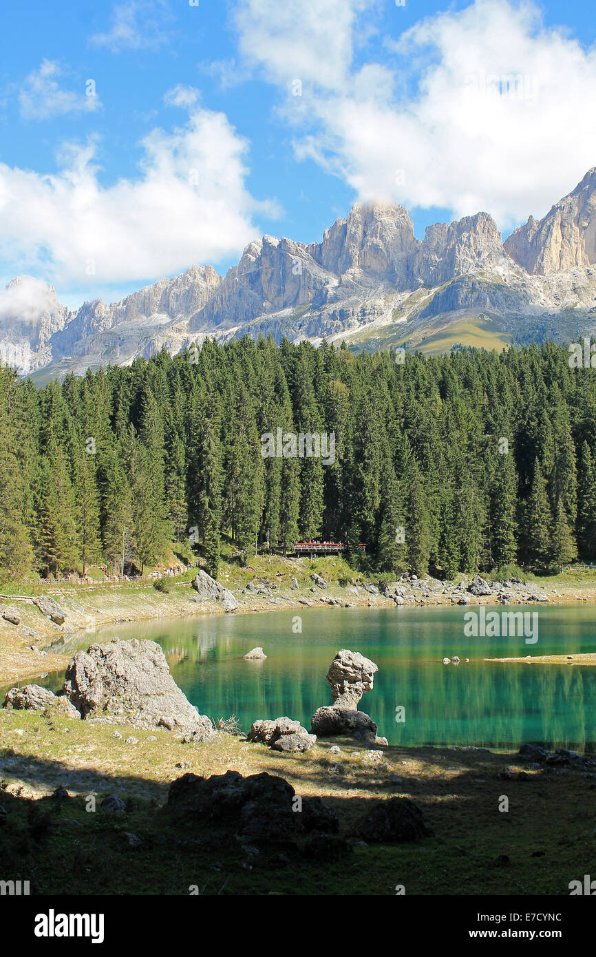 Lac Carezza dans l'Alto Adige / Sudtirol, Italie Banque D'Images