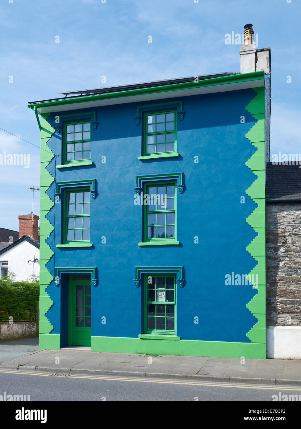 Maison colorée à Machynlleth au Pays de Galles UK Banque D'Images