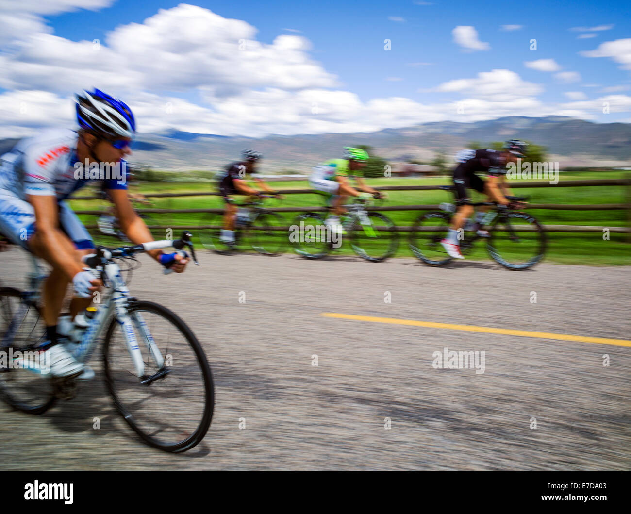 Les coureurs, USA Pro Challenge bike race, l'étape 3, le centre du Colorado, USA Banque D'Images