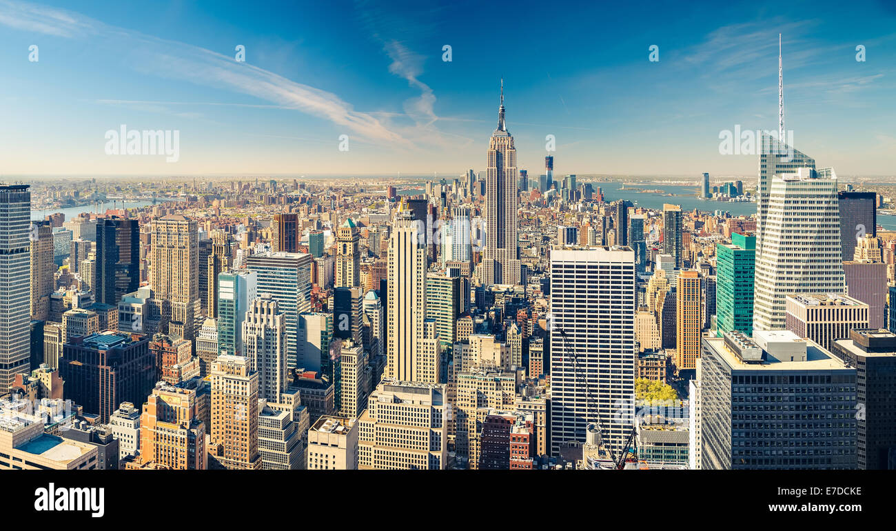 Vue aérienne de Manhattan Banque D'Images