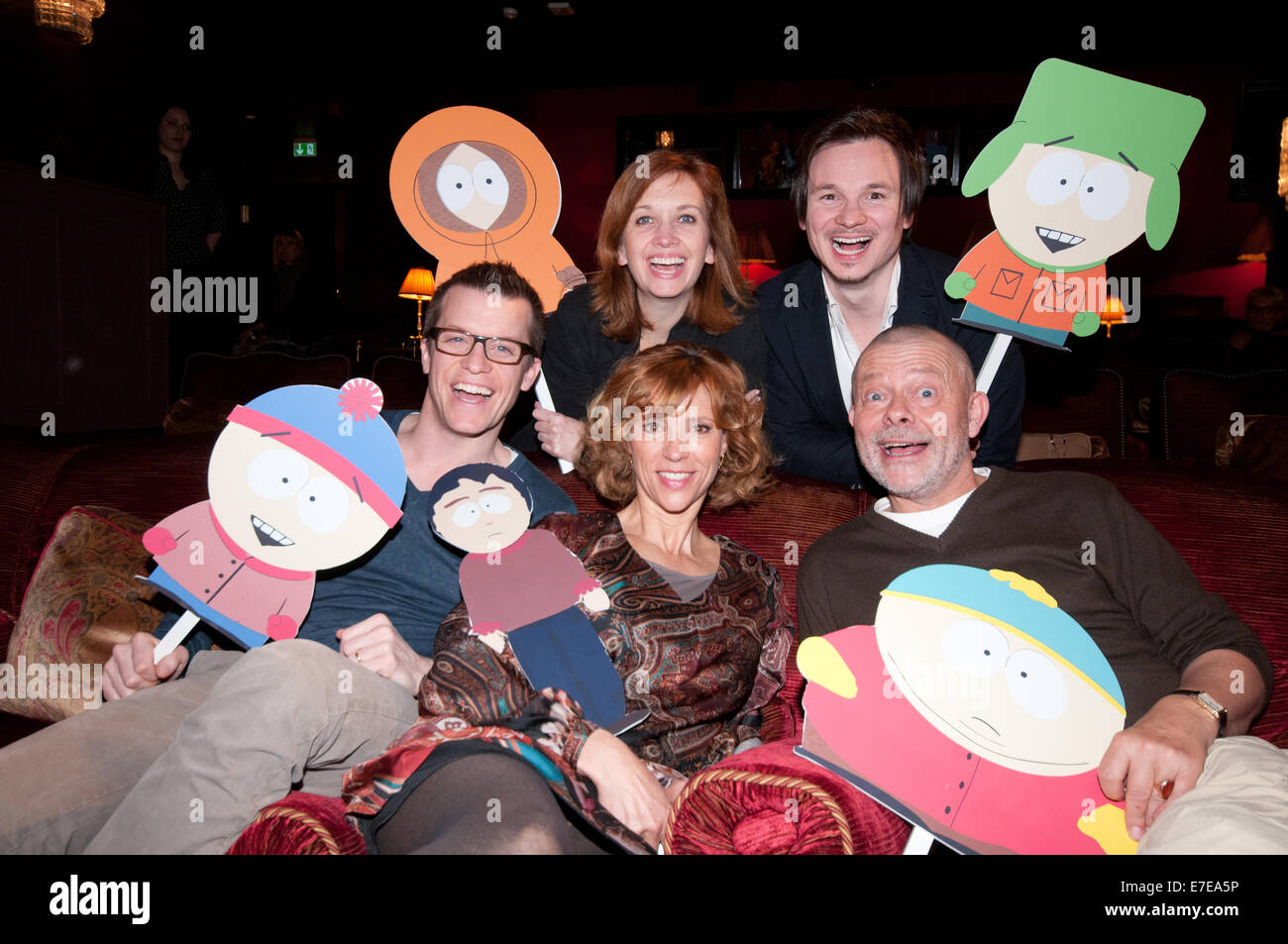 La promotion de la voix d'acteurs allemands le 17. 'South Park' saison tandis qu'une projection du premier épisode de Soho House. La nouvelle saison à partir du 23 mars sur Comedy Central plat. Comprend : Benedikt Weber,Carin C. Tietze,Jörg Stuttman,Sabine Bohlmann, Banque D'Images