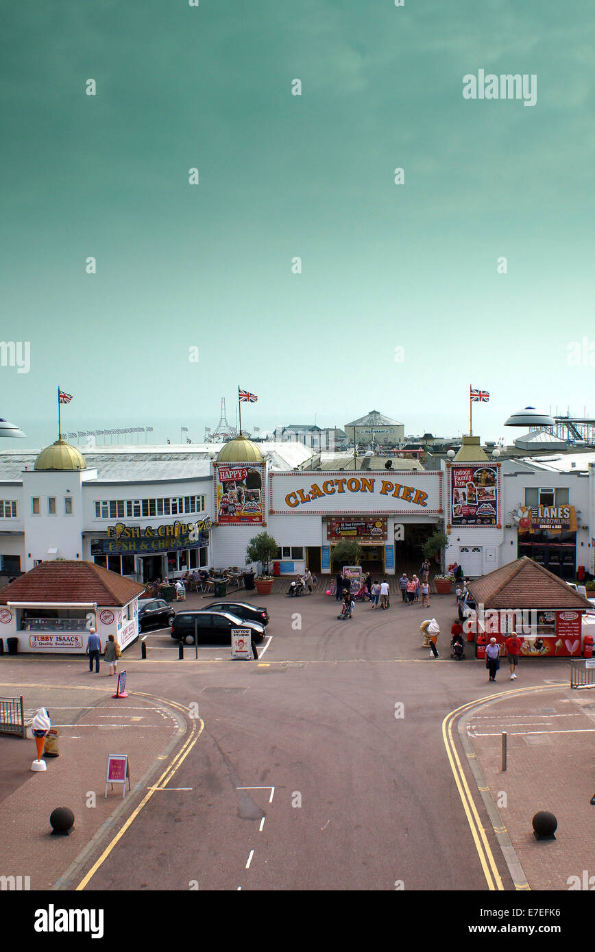 Clacton-on-Sea est la plus grande ville de la péninsule de Tendring et de district dans l'Essex, en Angleterre, et a été fondée en 1871 Banque D'Images