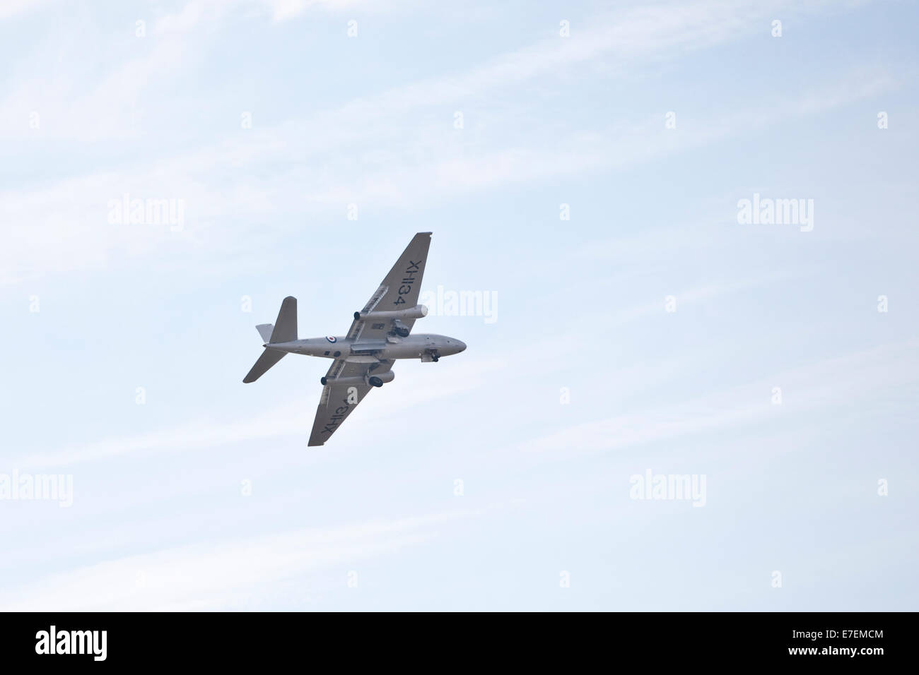 Canberra jet powered bomber XH134 en vol Banque D'Images