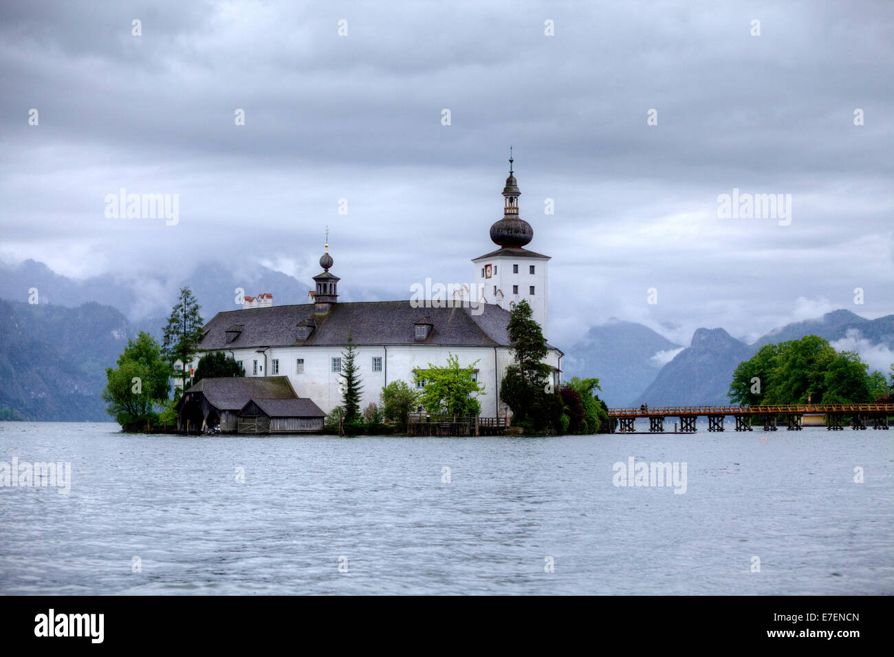 Le château Schloss Ort, le lac Traunsee, Gmunden, Autriche. Banque D'Images