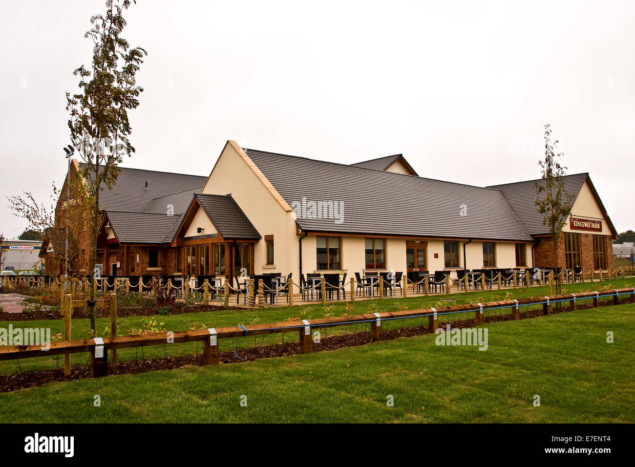 Le 15 septembre 2014 Jour d'ouverture de l'Greene King Family Restaurant Kingsway Farm le long de Kings Cross Road à Dundee, Royaume-Uni Banque D'Images