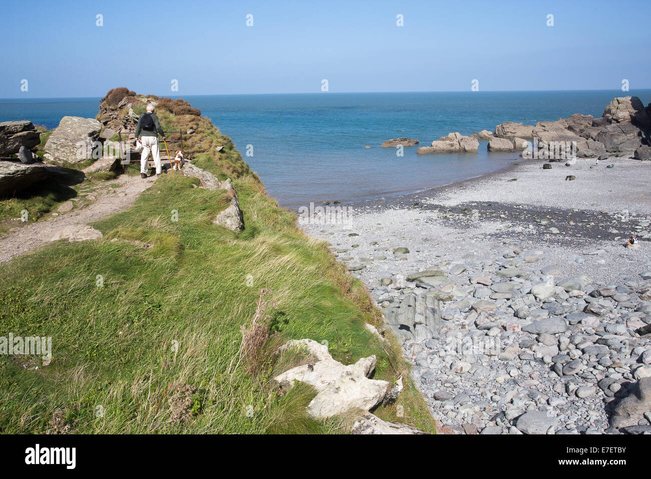 La bouche de Heddon Bay North Devon Banque D'Images