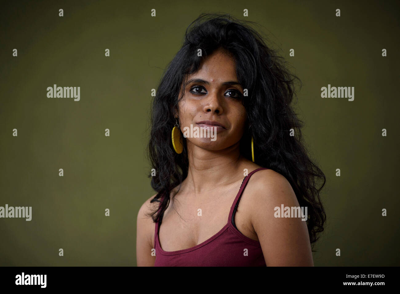 Poète et écrivain indien Meena Kandasamy apparaît au Edinburgh International Book Festival. Banque D'Images