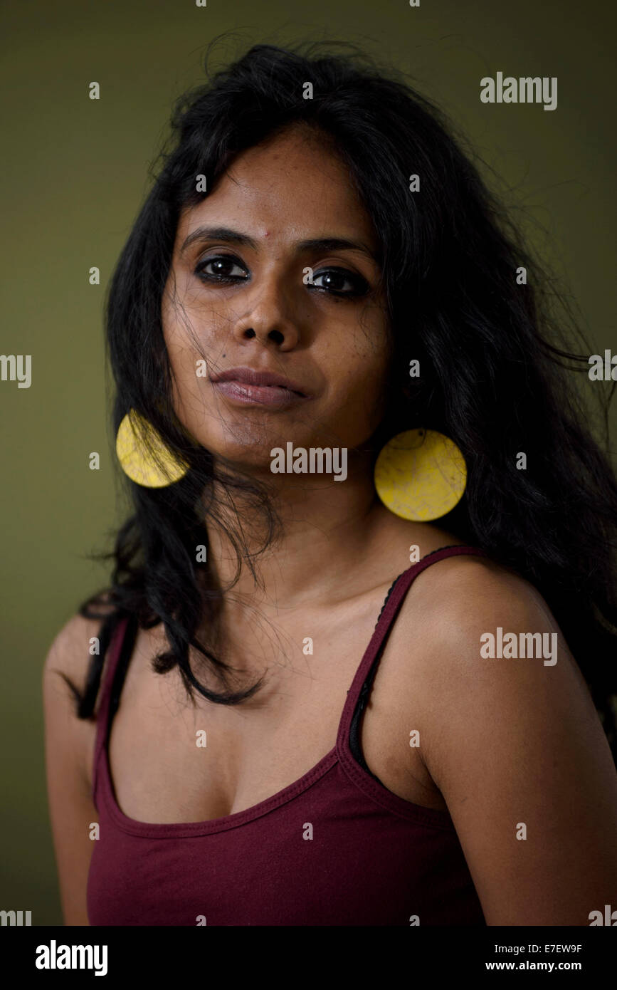 Poète et écrivain indien Meena Kandasamy apparaît au Edinburgh International Book Festival. Banque D'Images