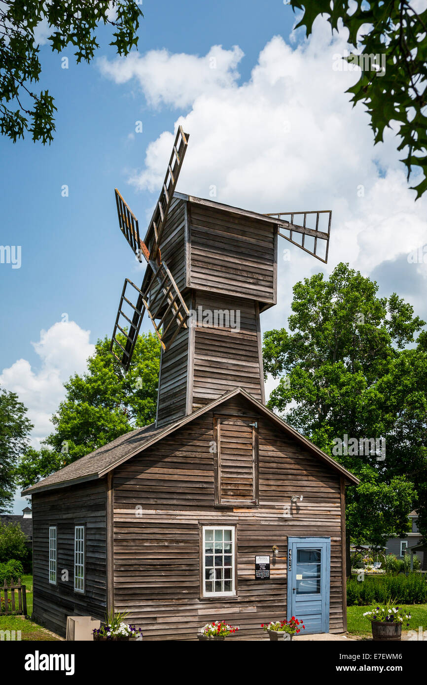La maison moulin historique dans l'Amana Colonies, Iowa, États-Unis. Banque D'Images