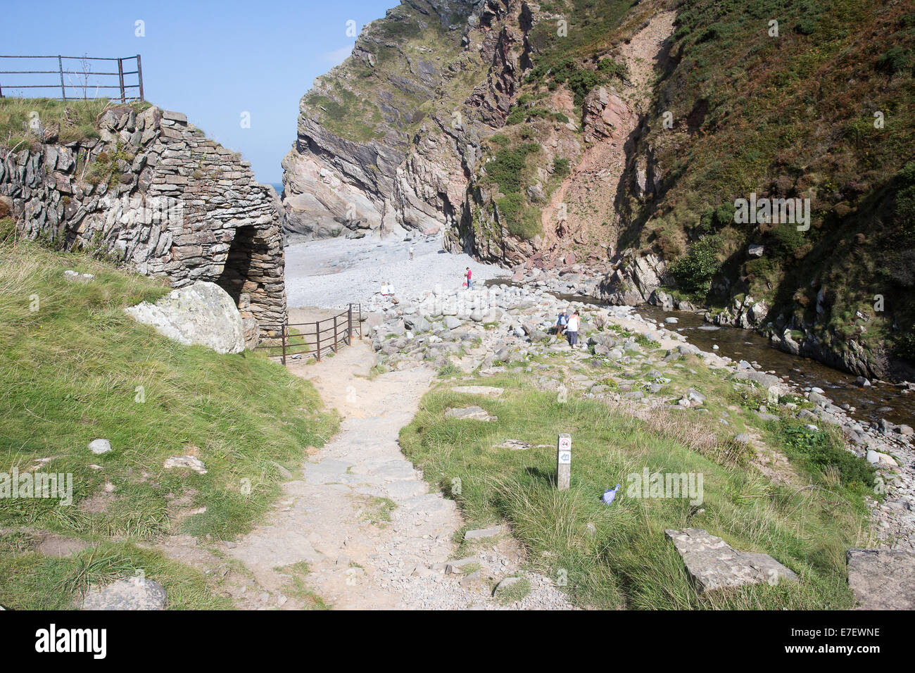 La bouche de Heddon Bay North Devon Banque D'Images