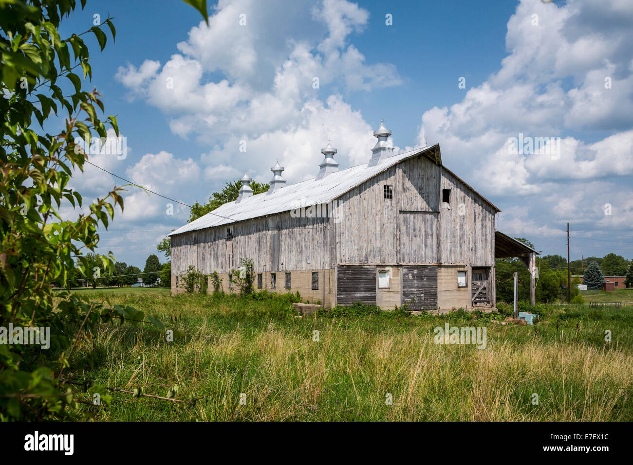 Une vieille grange dans l'Amana Colonies, Iowa, États-Unis. Banque D'Images