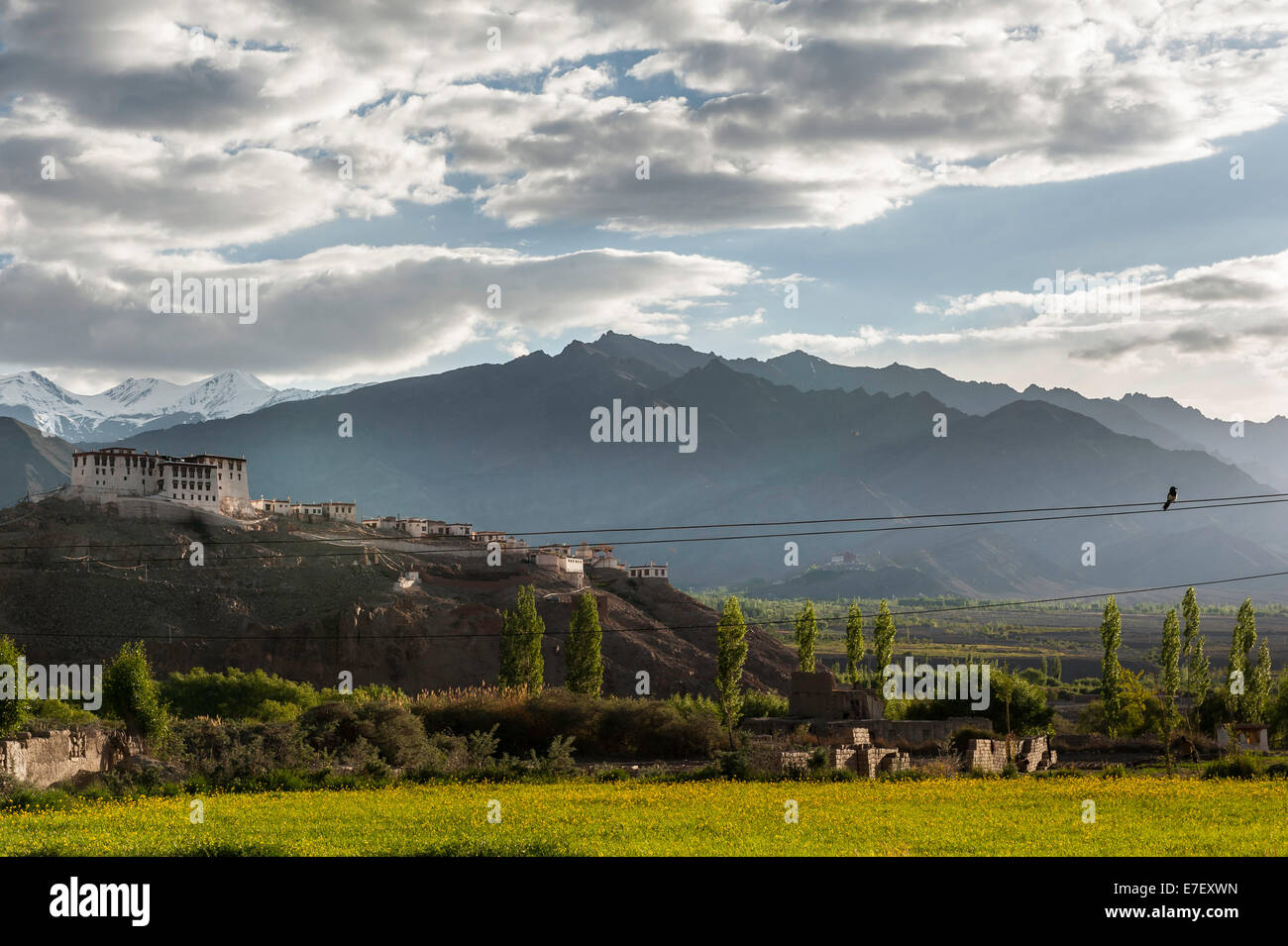 Coucher du soleil au Ladakh, Stakna Monastery, Ladakh, Inde, Paysage Banque D'Images