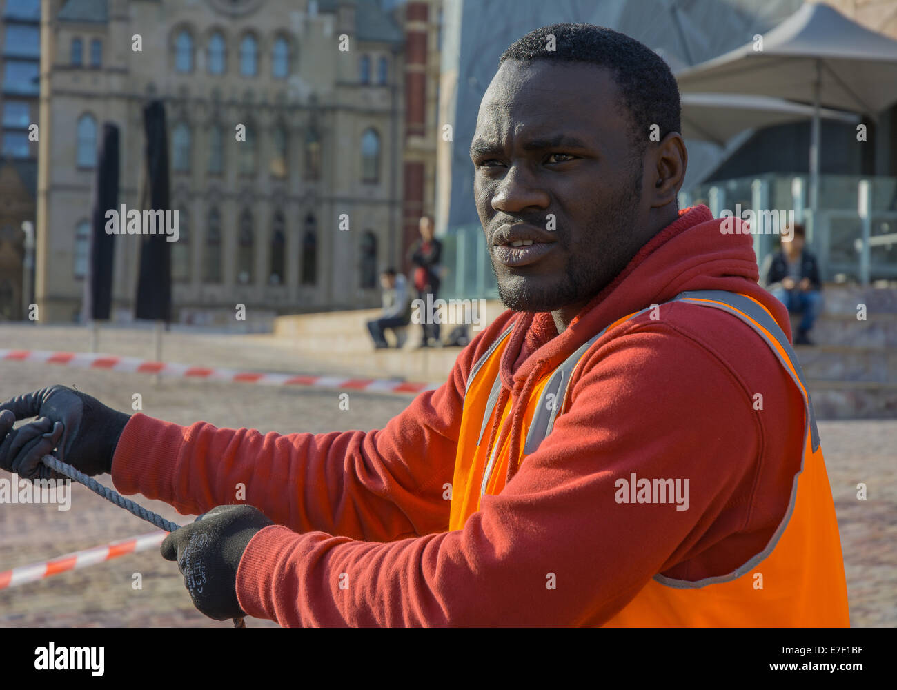 Handsome African Construction Worker Banque D'Images