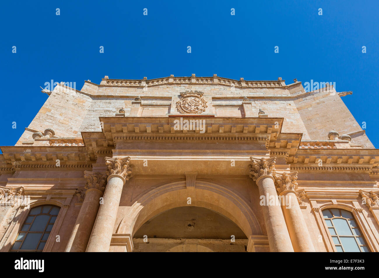 Façade de la cathédrale de Minorque, Ciutadella, Minorque, Iles Baléares, Espagne Banque D'Images