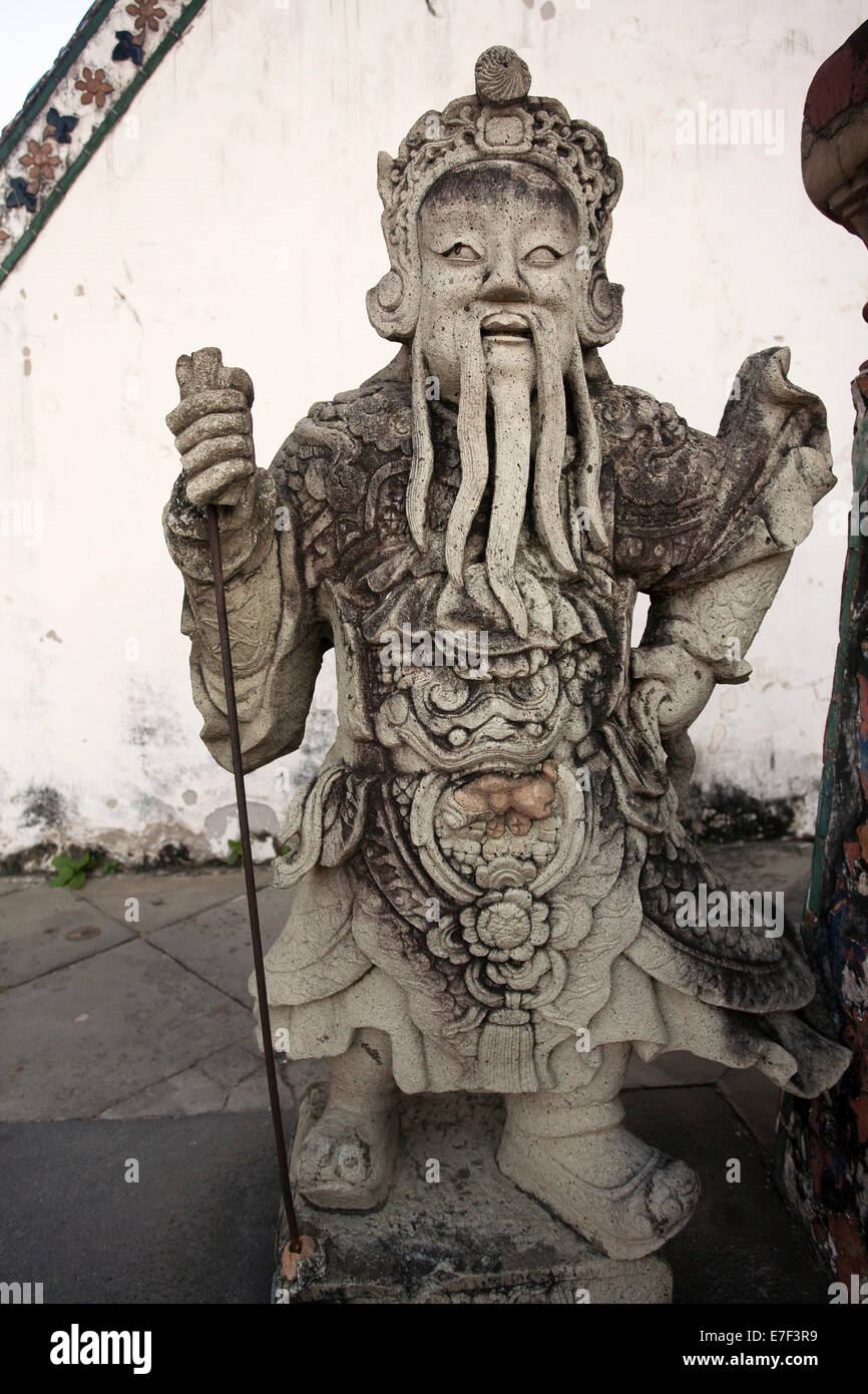 Sculpture à Wat Arun, Bangkok, Thaïlande Banque D'Images