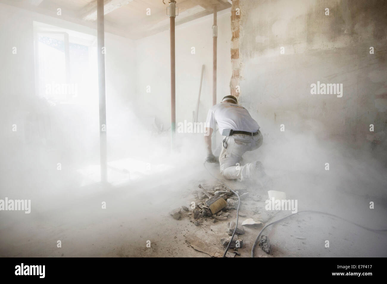 Au cours de l'Artisan rénovation substantielle d'un bâtiment Banque D'Images