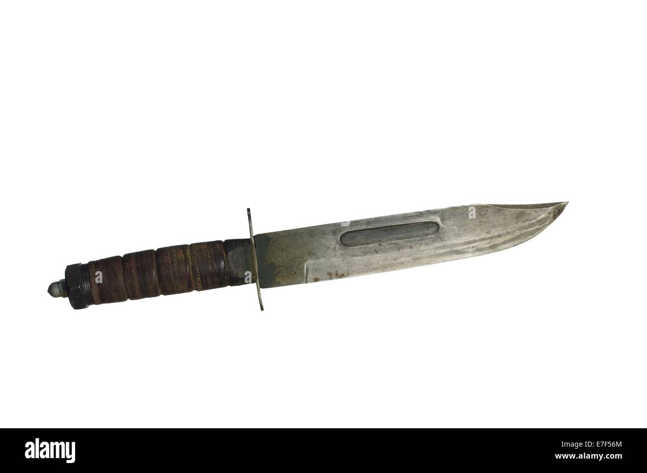 Vieille baïonnette sur fond blanc Banque D'Images