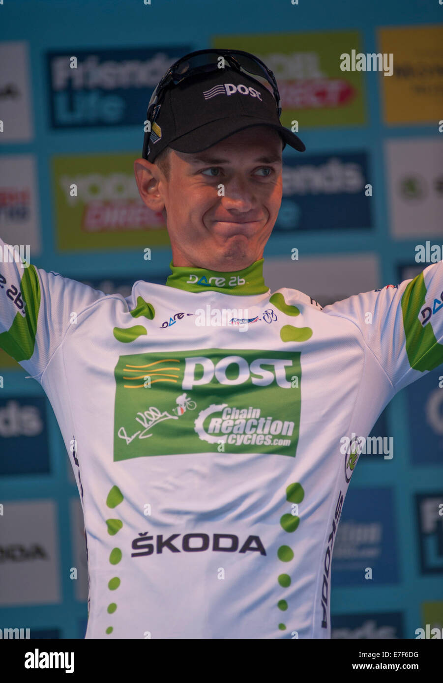 Mark McNally gagne Skoda, Roi de la montagne Jersey à la vie d'Amis Tour of Britain Banque D'Images