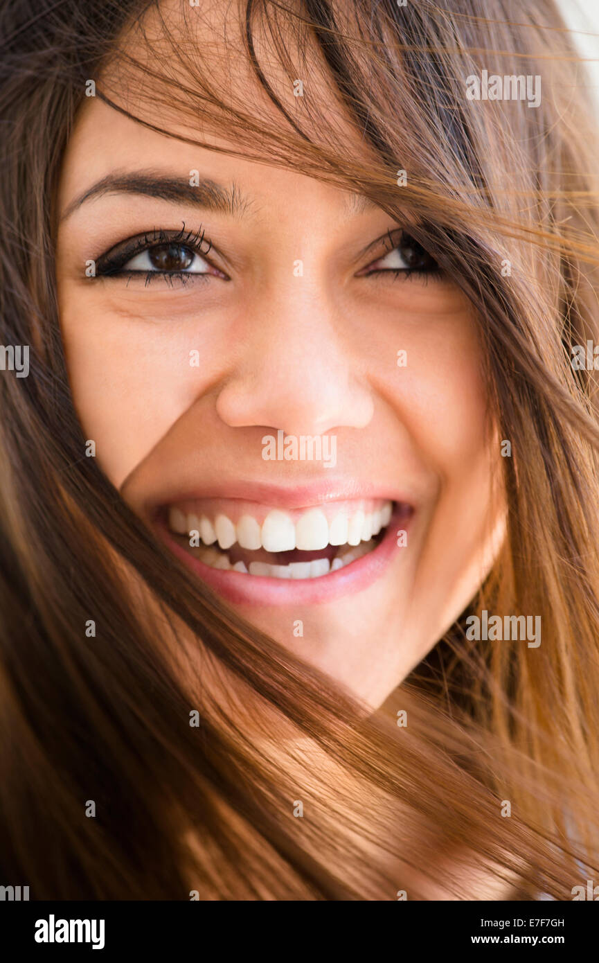 Close up of woman smiling Banque D'Images