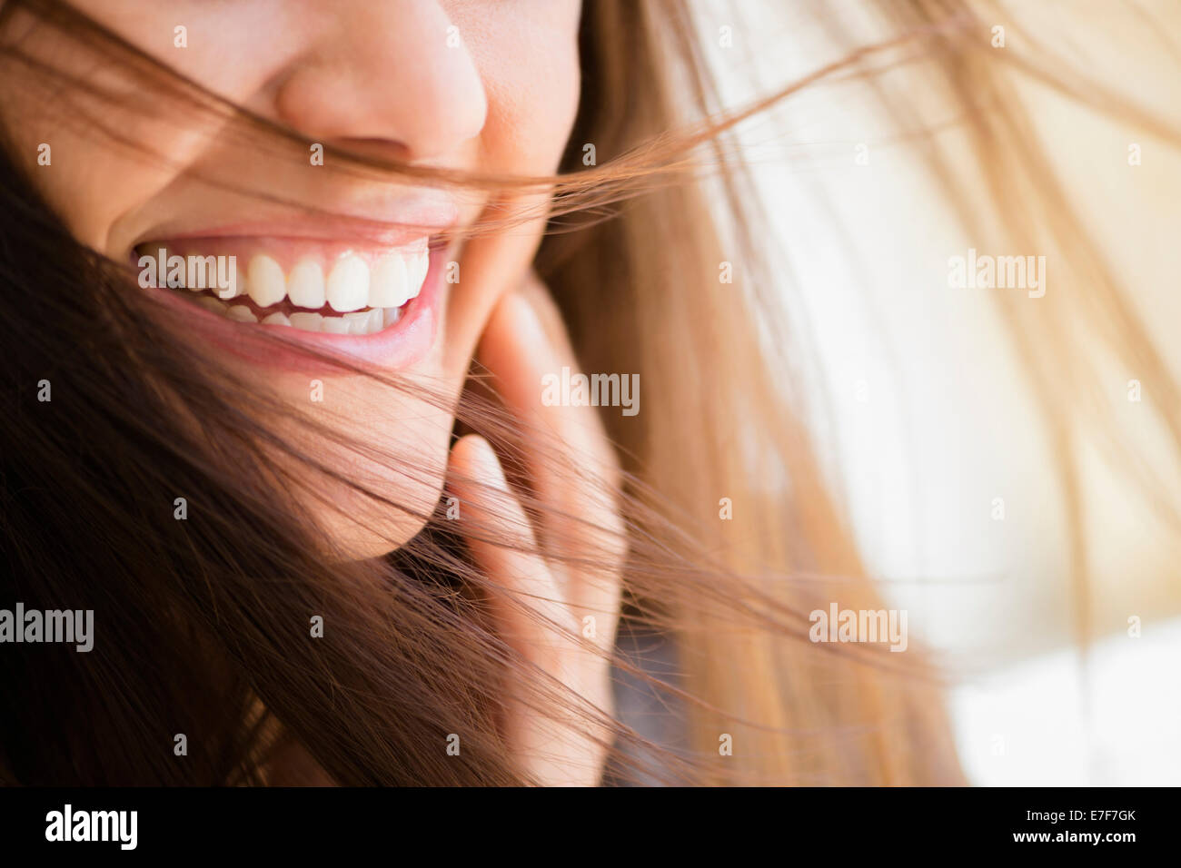 Close up of woman smiling Banque D'Images