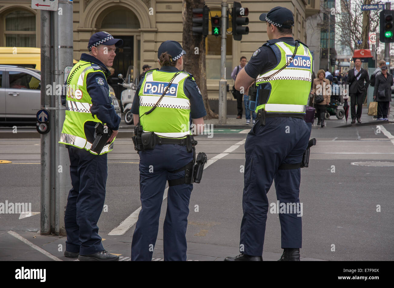 Trois policiers australiens Banque D'Images