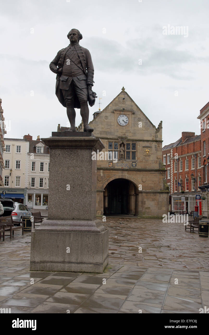 Statue de Clive de l'Inde à Shrewsbury place du vieux marché Banque D'Images