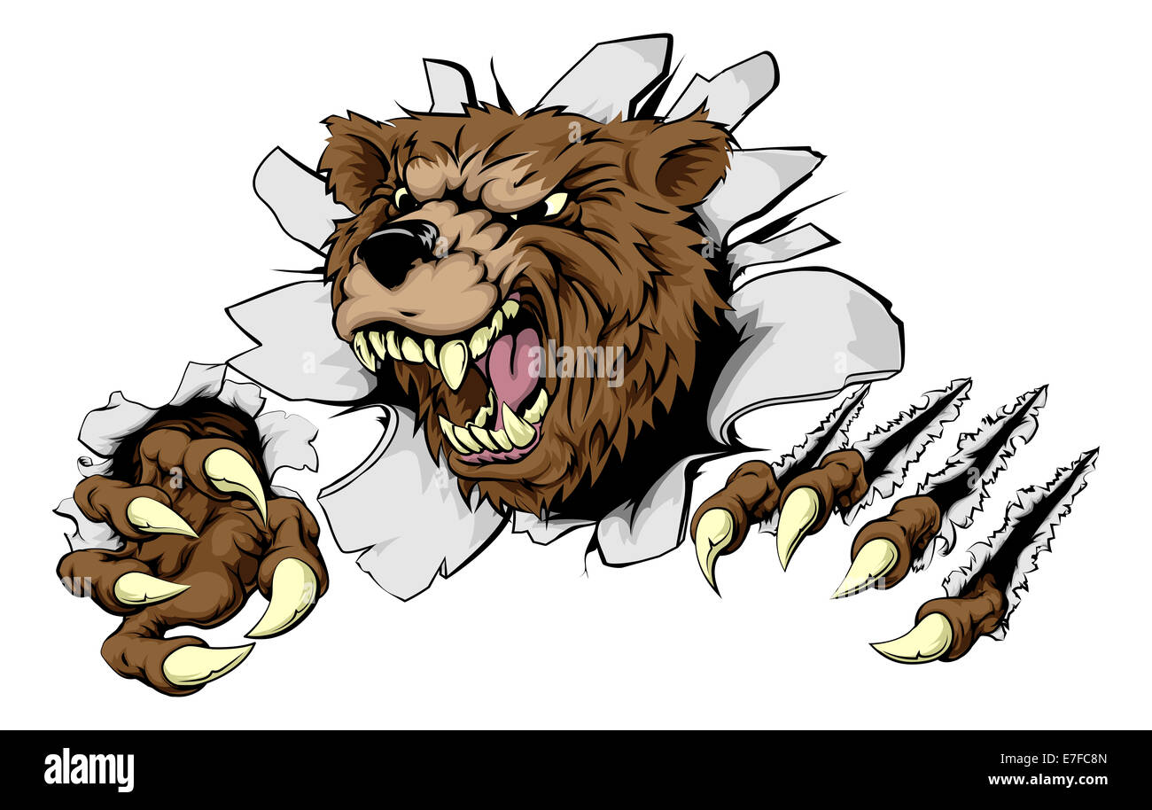 Une peur supporter la prise en charge d'arrière-plan avec griffes acérées Banque D'Images