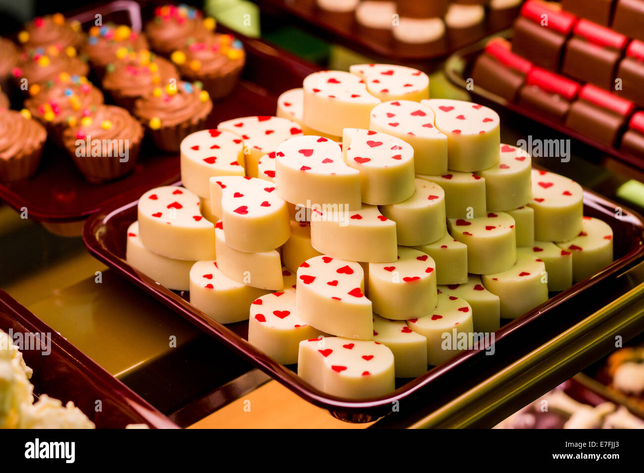 Bonbons au guichet Banque D'Images