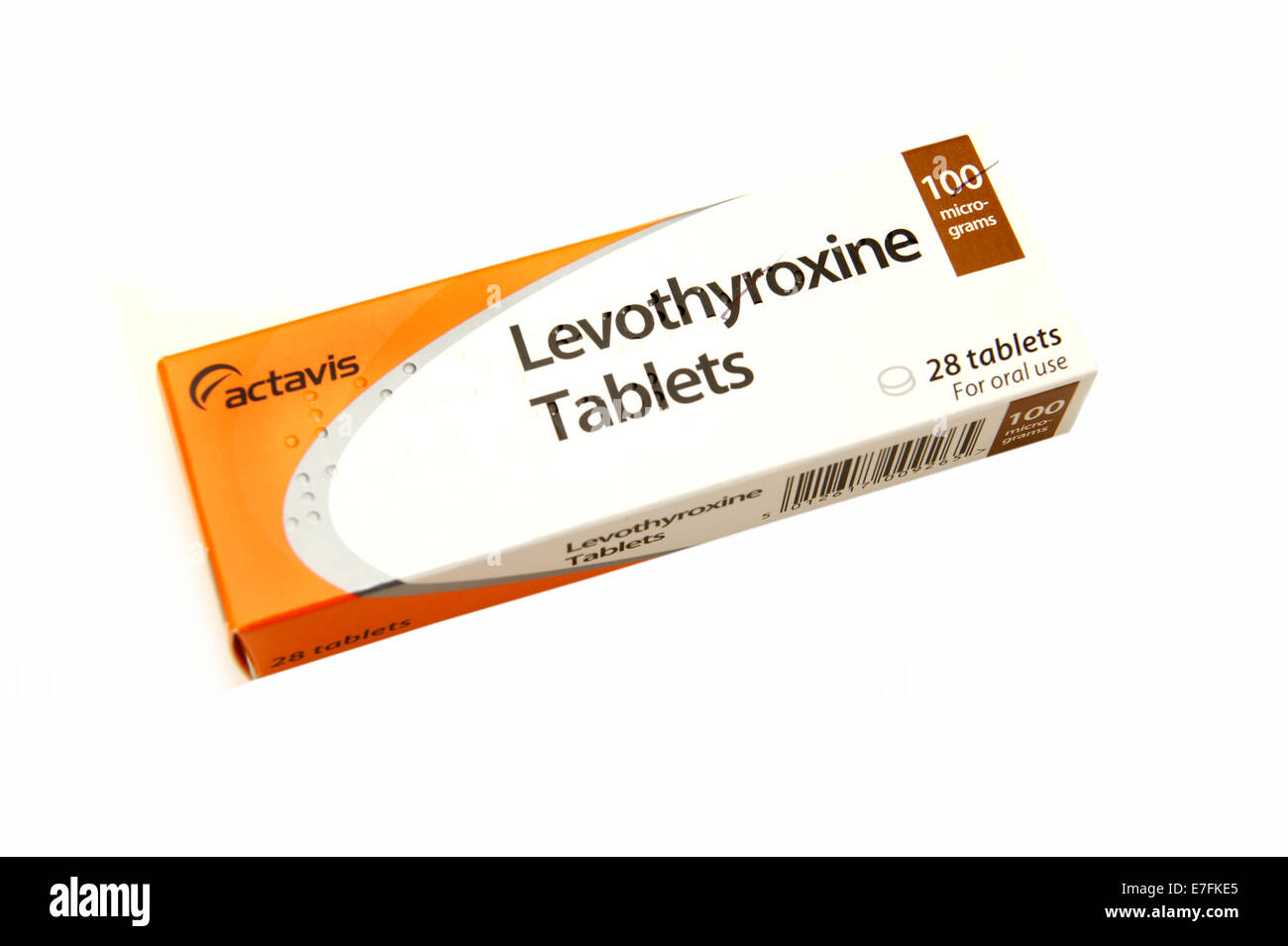 Les comprimés de lévothyroxine un remplacement pour une hormone normalement produite par la glande thyroïde à réguler l'énergie du corps et méta Banque D'Images