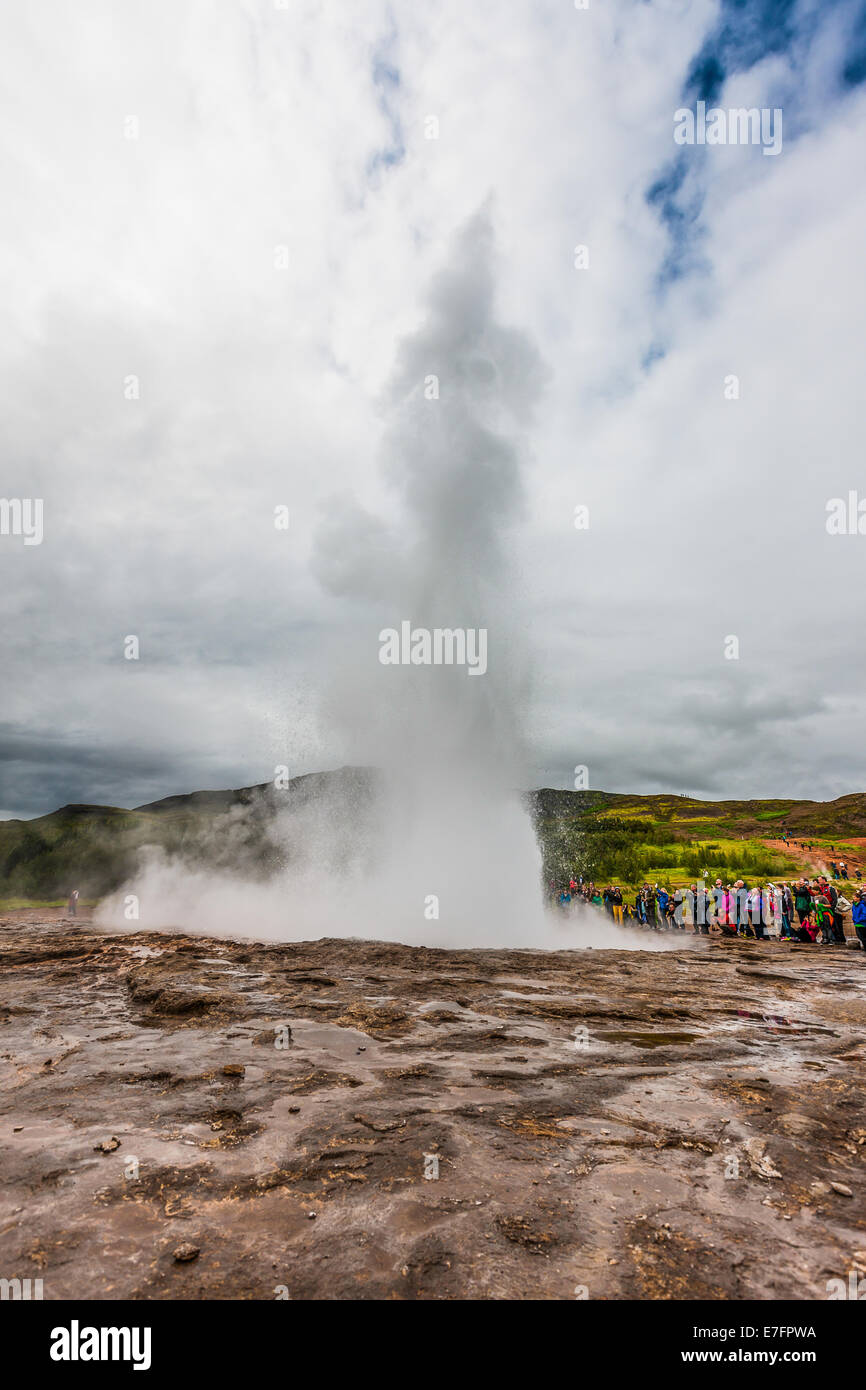 Le sud de l'Islande / Stóri-Geysir / Strokkur Banque D'Images