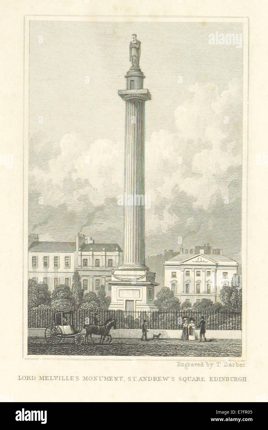 MA(1829) p.029 - Lord Melville's Monument, St Andrew's Square, Édimbourg - Thomas Hosmer Shepherd Banque D'Images