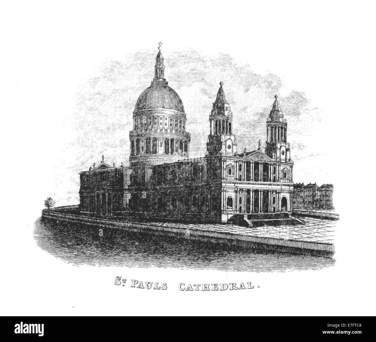 Illustration tirée de Pigot and Co (1842), représentant la cathédrale Saint-Paul de Londres. L'image met en évidence la structure emblématique dans le paysage architectural de Londres. Banque D'Images Illustration tirée de Pigot and Co (1842), représentant la cathédrale Saint-Paul de Londres. L'image met en évidence la structure emblématique dans le paysage architectural de Londres. Banque D'Images