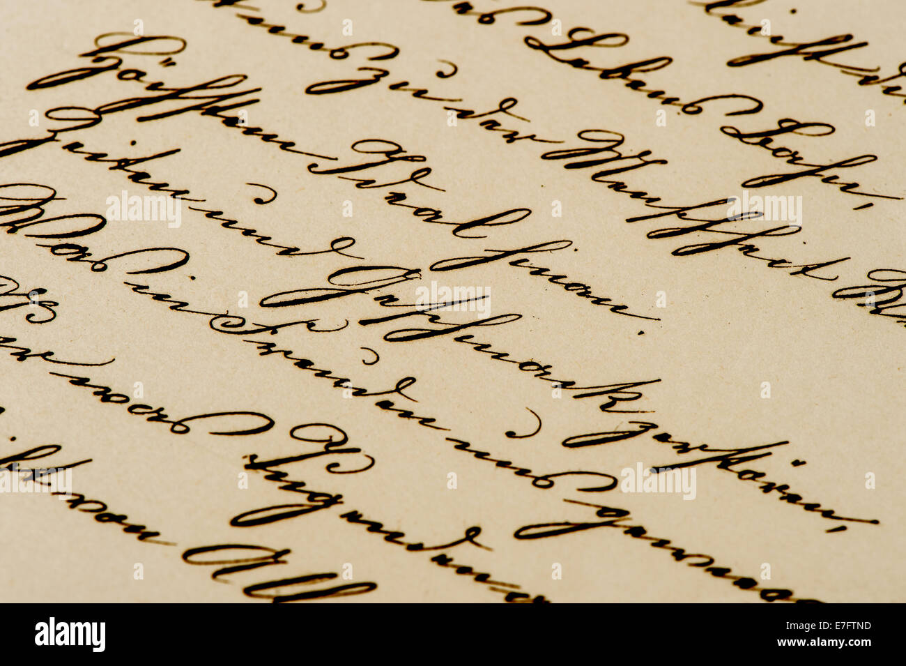Lettre manuscrite antique. de papier fond. retro toned photo Banque D'Images