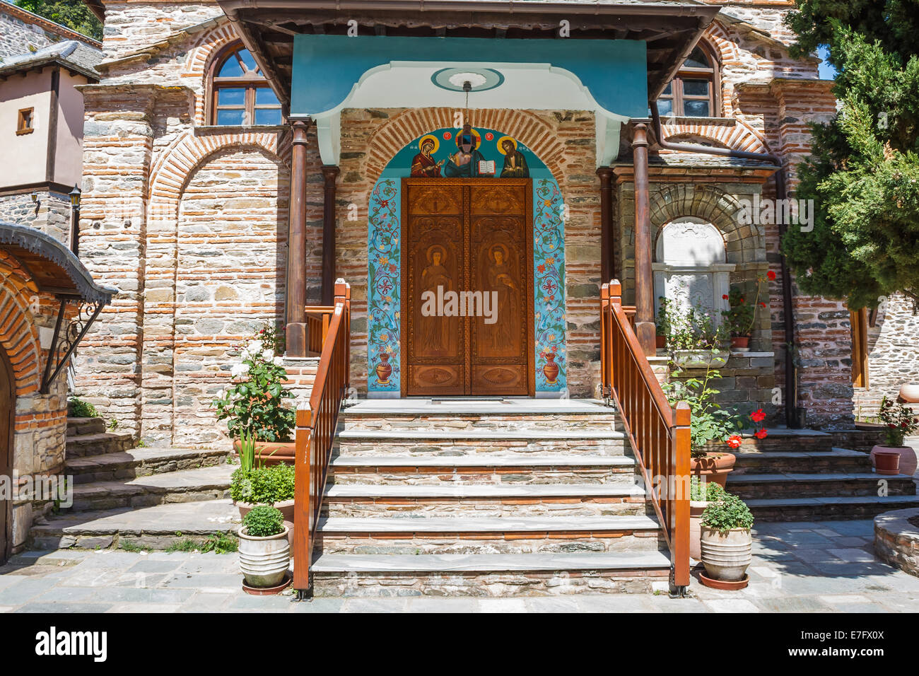 Au Mont Athos, le monastère agion oros Banque D'Images