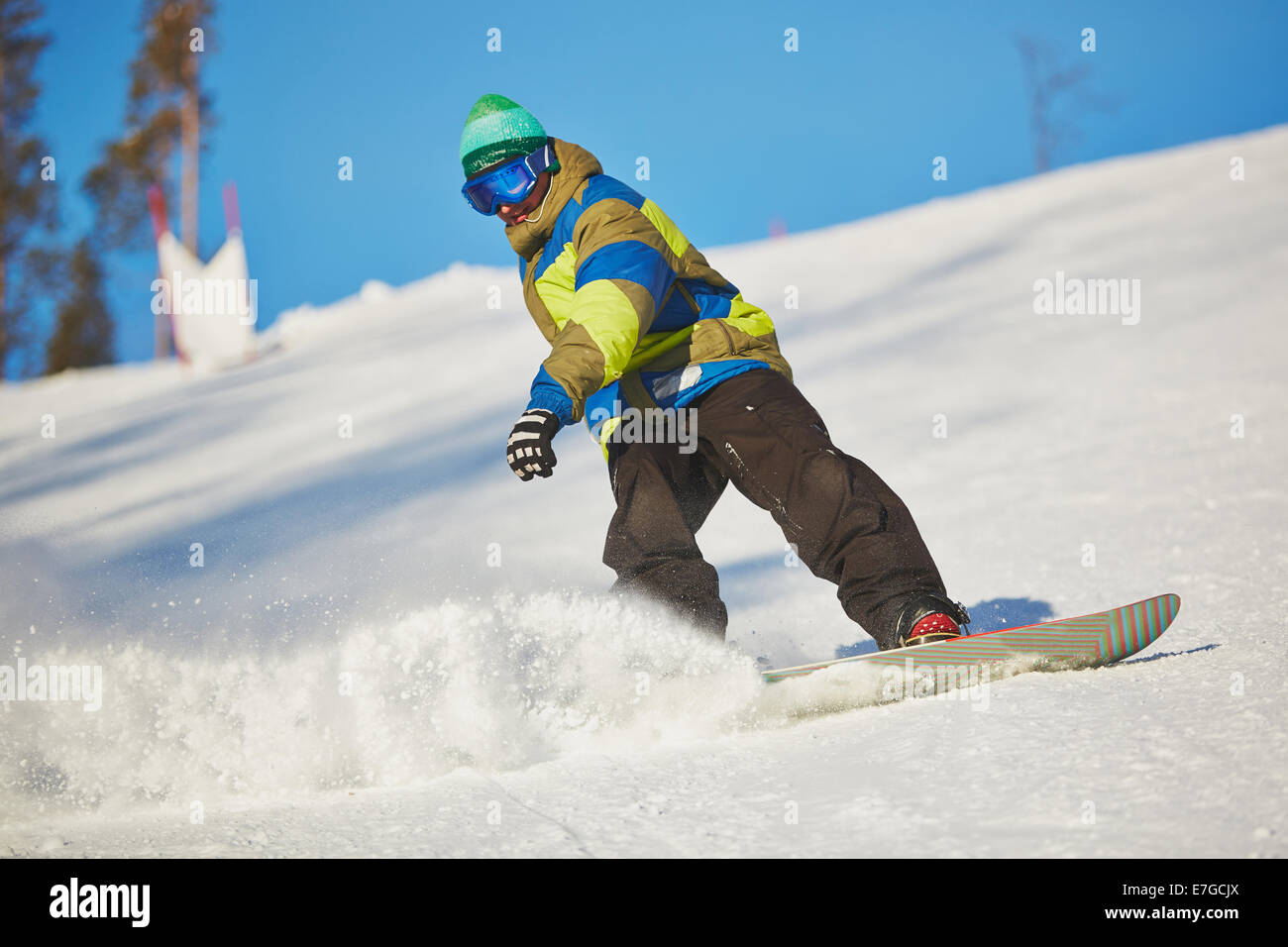 Sportif actif en planche à neige Banque D'Images