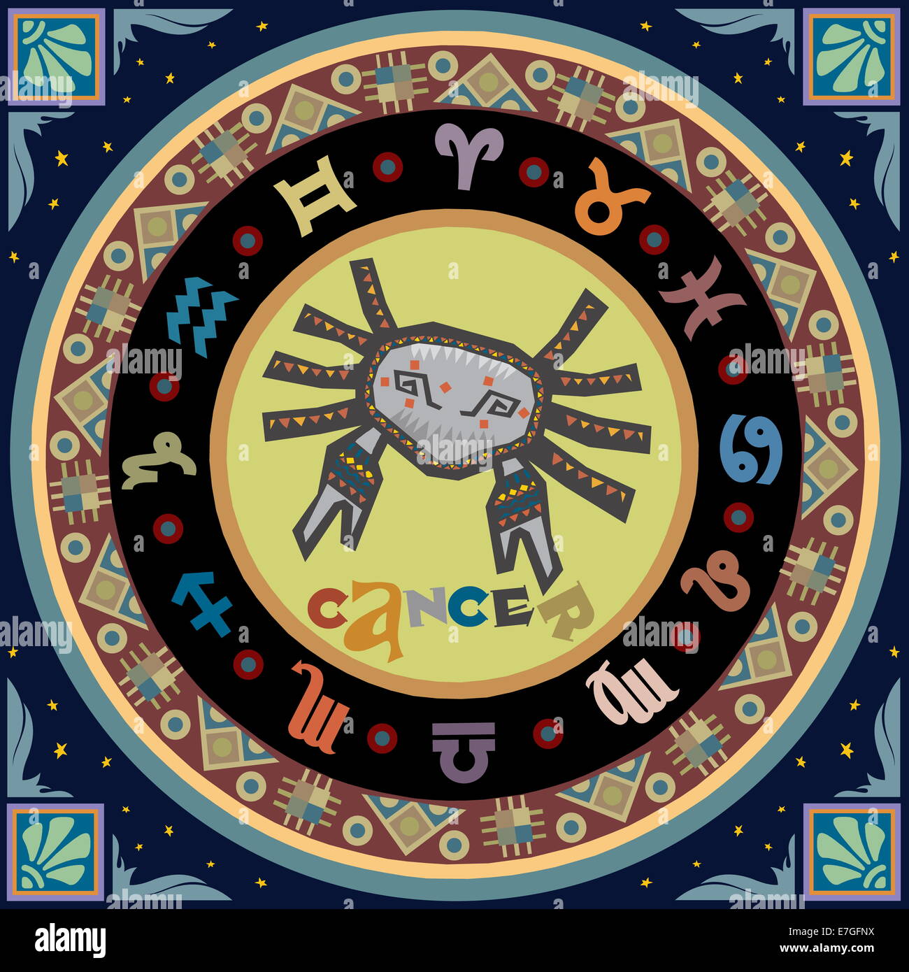 Horoscope zodiaque illustration. Veuillez trouver un autre signe de la même série. Banque D'Images