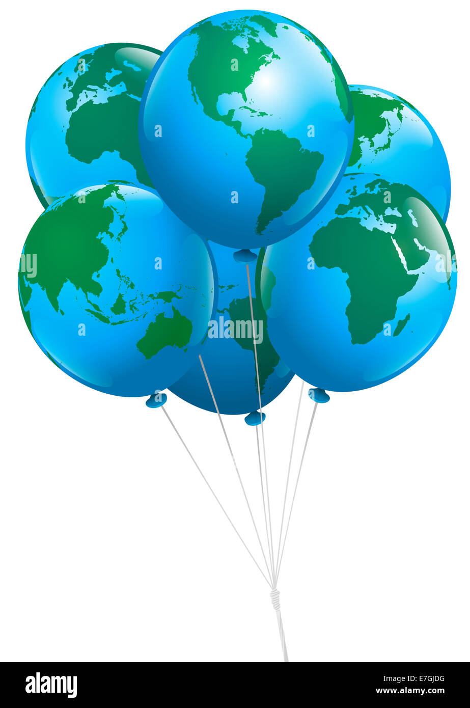Un groupe de la planète terre des ballons. Banque D'Images