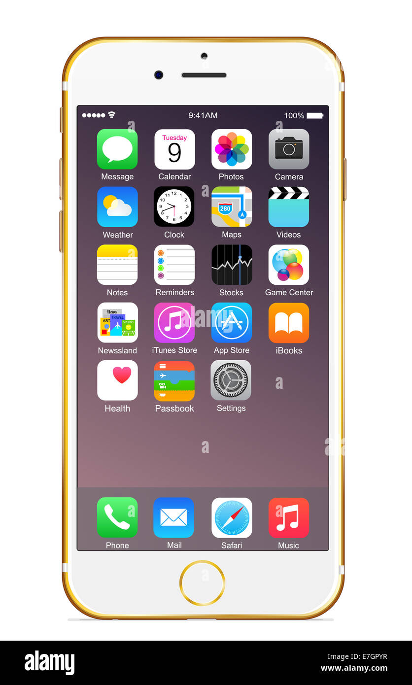 Iphone 6 plus gold Banque D'Images