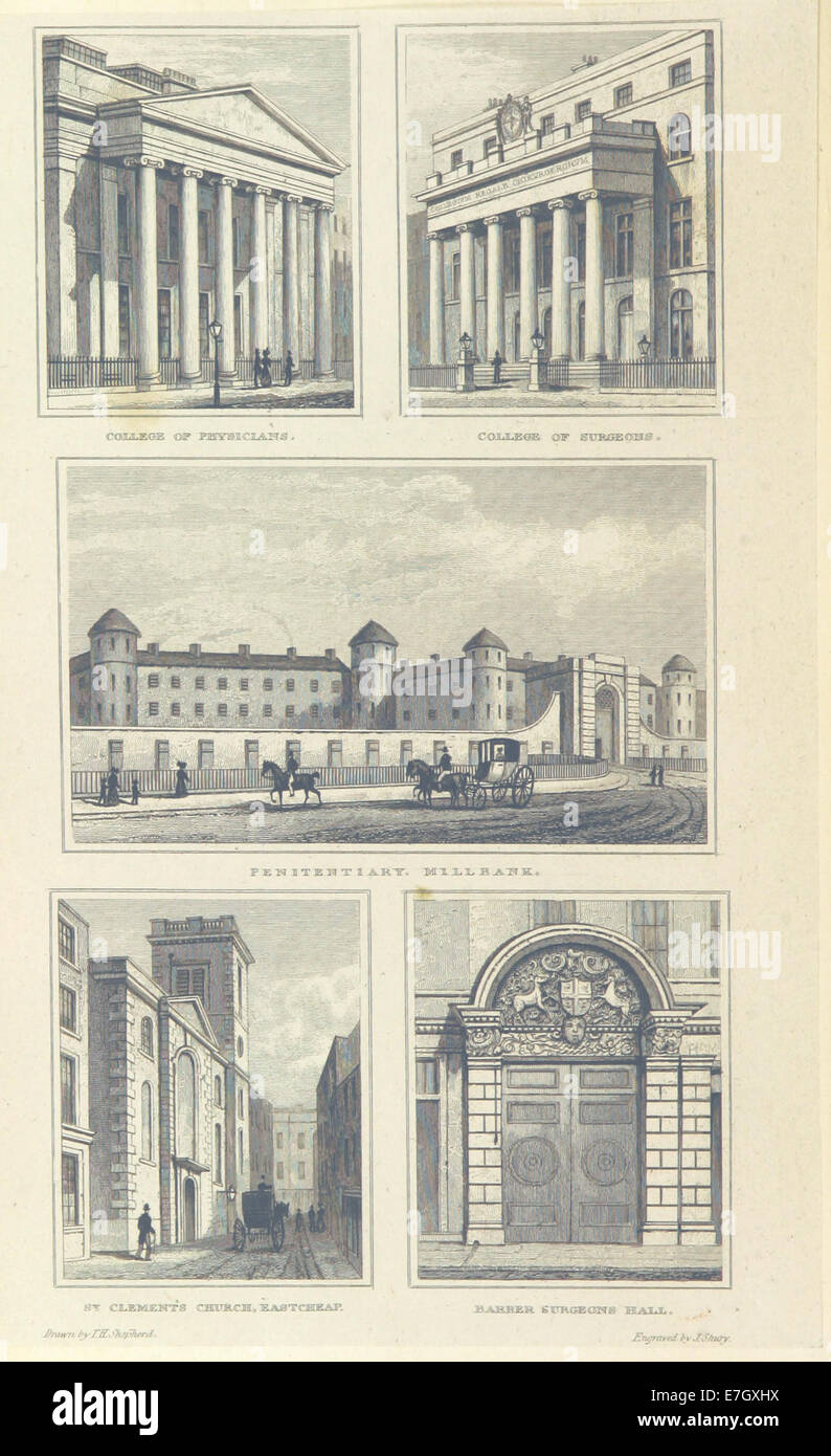 Image tirée de « National History and Views of London and ITS environs », montrant des vues de Londres et de ses environs telles que capturées dans les dessins originaux de divers artistes. Banque D'Images