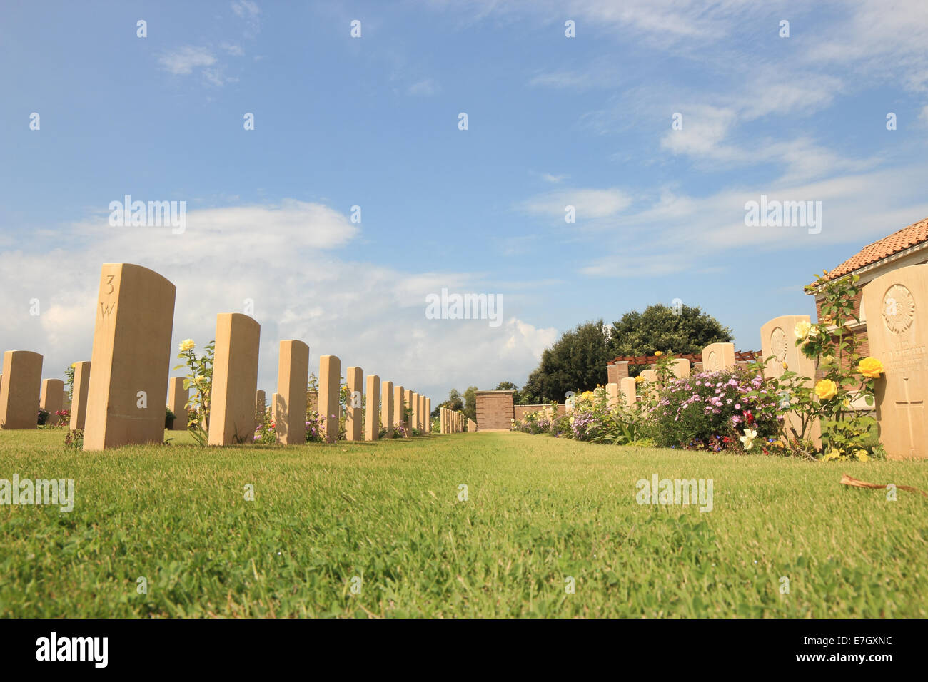 La Seconde Guerre mondiale cimetière allié à Anzio, Rome, Italie Banque D'Images